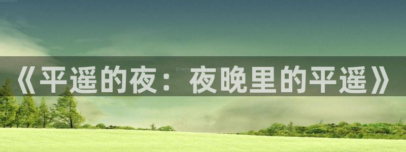 焦点娱乐登录地址：《平遥的夜：夜晚里的平遥》