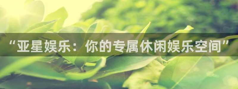 焦点娱乐：“亚星娱乐：你的专属休闲娱乐空间”